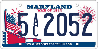 MD license plate 5AC2052