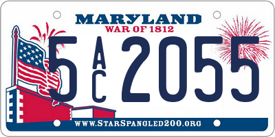 MD license plate 5AC2055