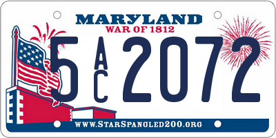 MD license plate 5AC2072