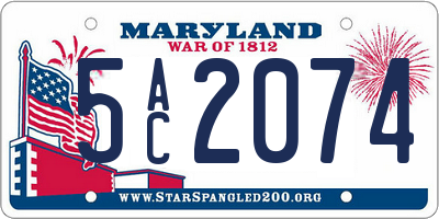 MD license plate 5AC2074