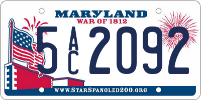 MD license plate 5AC2092