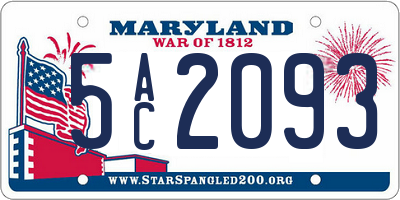 MD license plate 5AC2093