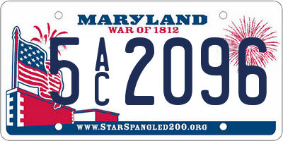 MD license plate 5AC2096