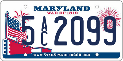 MD license plate 5AC2099
