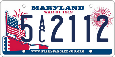 MD license plate 5AC2112