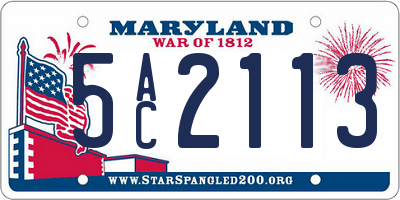 MD license plate 5AC2113