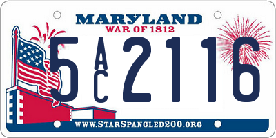 MD license plate 5AC2116