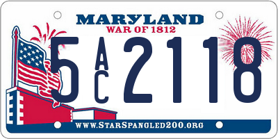 MD license plate 5AC2118