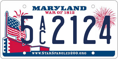 MD license plate 5AC2124