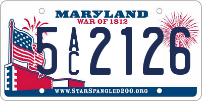 MD license plate 5AC2126