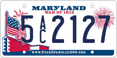 MD license plate 5AC2127