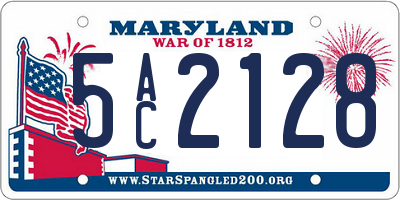 MD license plate 5AC2128