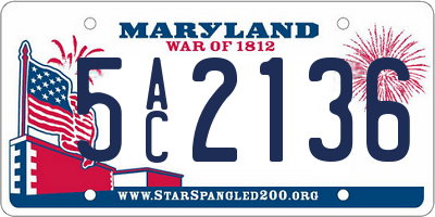 MD license plate 5AC2136