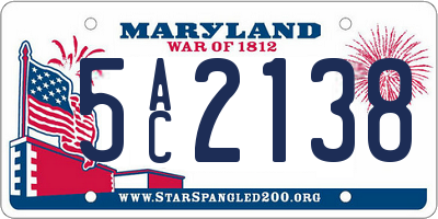 MD license plate 5AC2138