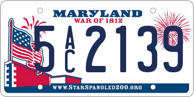MD license plate 5AC2139