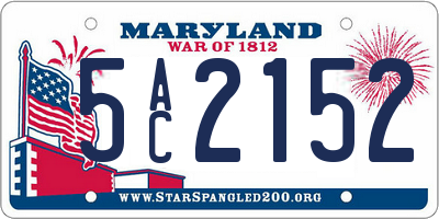 MD license plate 5AC2152