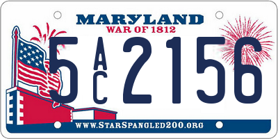 MD license plate 5AC2156