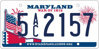 MD license plate 5AC2157