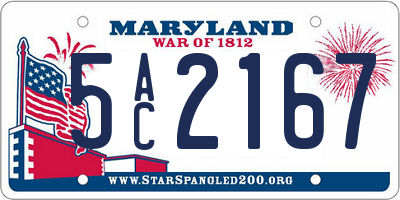 MD license plate 5AC2167