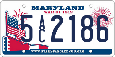 MD license plate 5AC2186