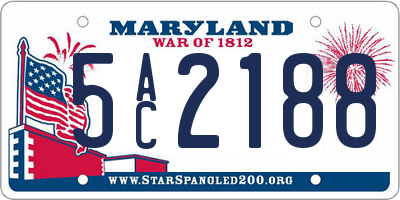 MD license plate 5AC2188