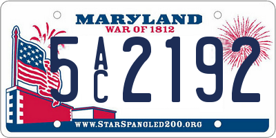 MD license plate 5AC2192