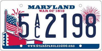 MD license plate 5AC2198