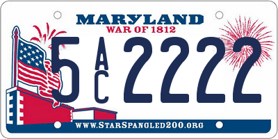 MD license plate 5AC2222