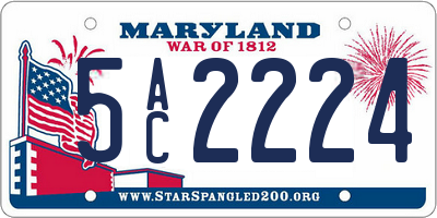 MD license plate 5AC2224