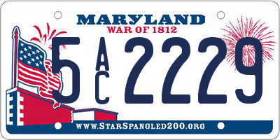 MD license plate 5AC2229