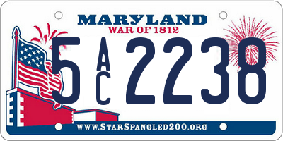 MD license plate 5AC2238