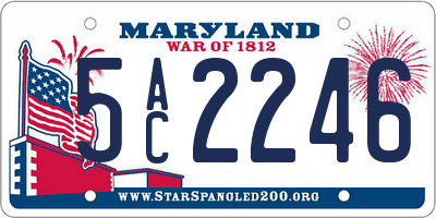 MD license plate 5AC2246