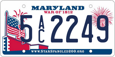 MD license plate 5AC2249