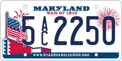 MD license plate 5AC2250