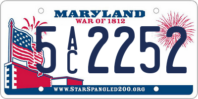 MD license plate 5AC2252