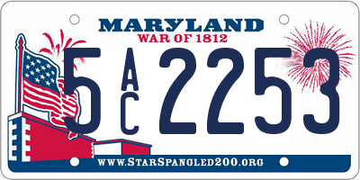 MD license plate 5AC2253