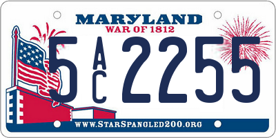 MD license plate 5AC2255