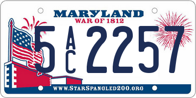 MD license plate 5AC2257