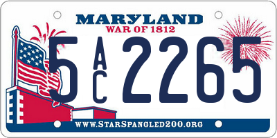 MD license plate 5AC2265