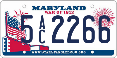MD license plate 5AC2266