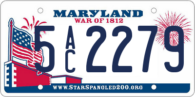 MD license plate 5AC2279