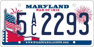 MD license plate 5AC2293