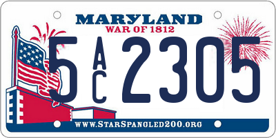 MD license plate 5AC2305