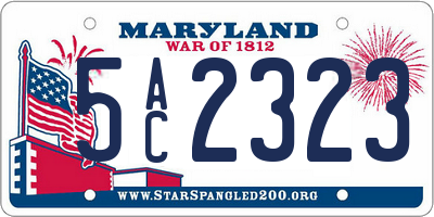 MD license plate 5AC2323