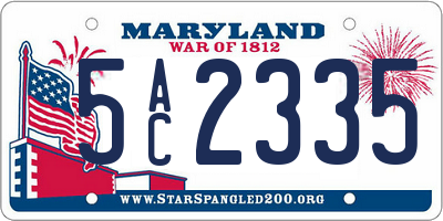 MD license plate 5AC2335