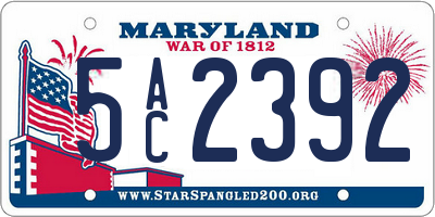 MD license plate 5AC2392
