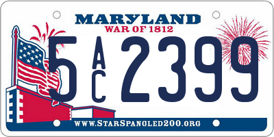 MD license plate 5AC2399