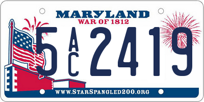 MD license plate 5AC2419