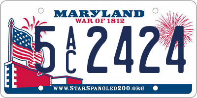 MD license plate 5AC2424