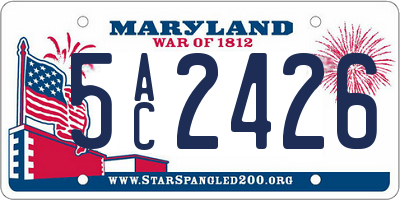 MD license plate 5AC2426